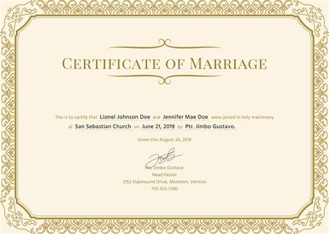 free printable marriage certificate templates.